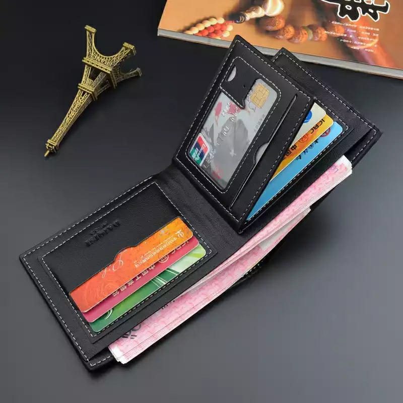 Men’s Premium Geometric Leather Wallet Stylish Slim Bifold Design