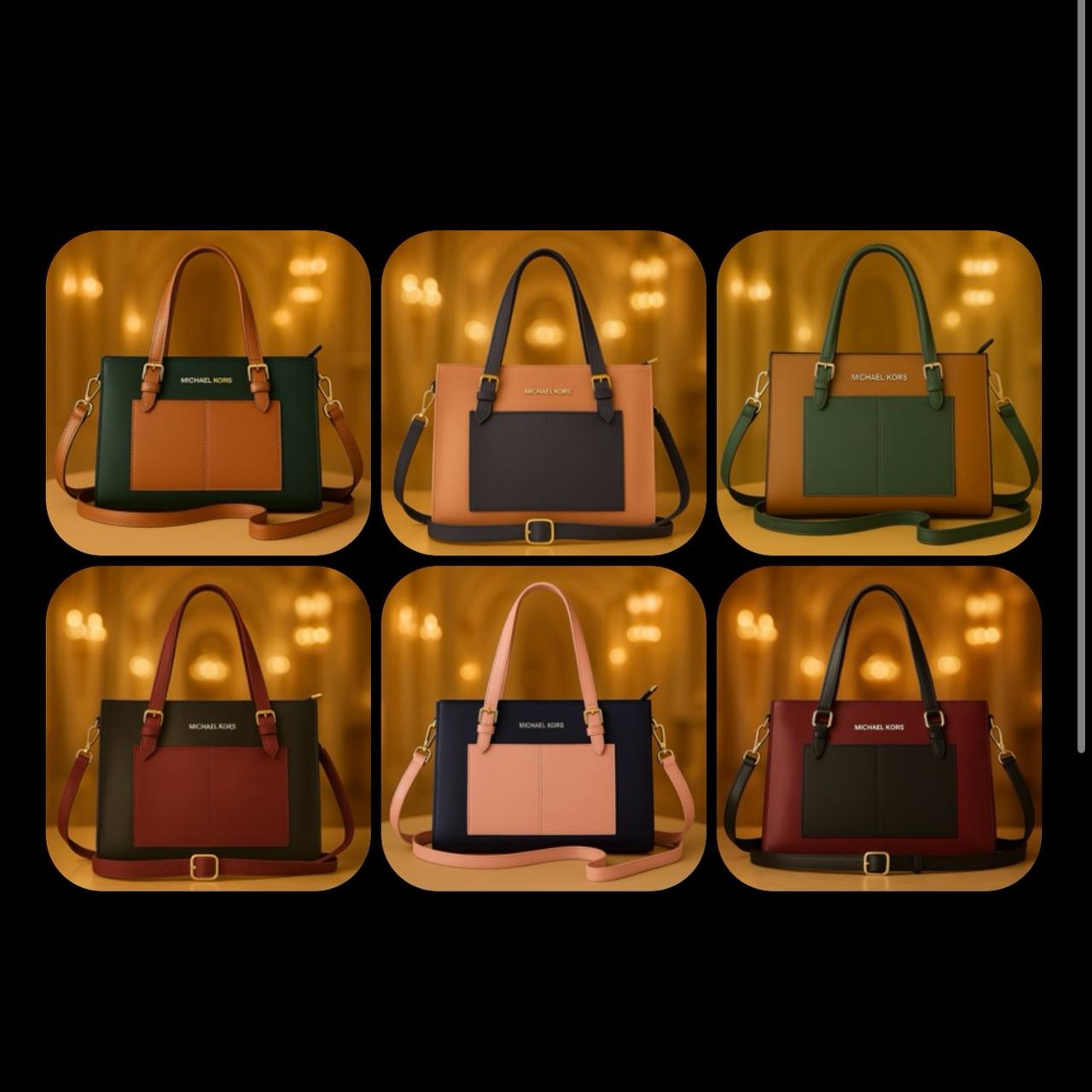 Luxury Dual Tone Leather Handbag for Women Elegant Designer Shoulder & Crossbody Bag