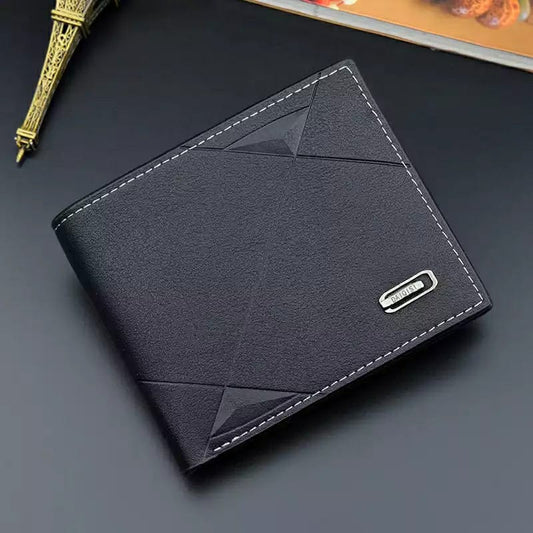Men’s Premium Geometric Leather Wallet Stylish Slim Bifold Design