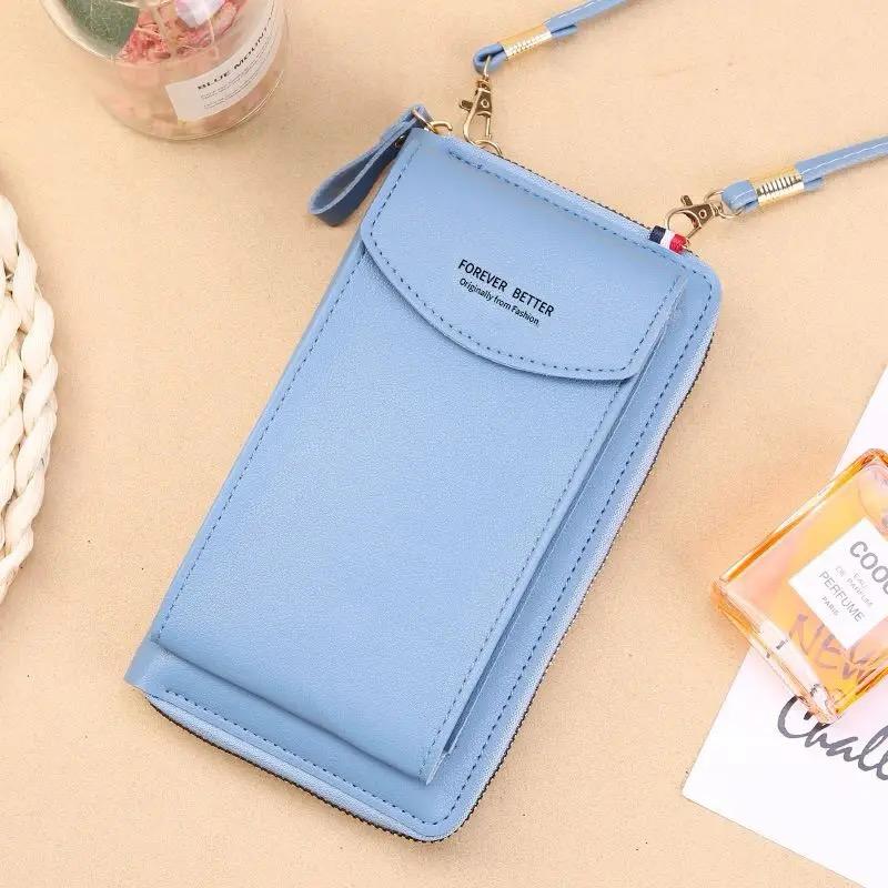 Forever Young Multi Color Crossbody Wallet Bag Women’s PU Leather Mobile Shoulder Purse
