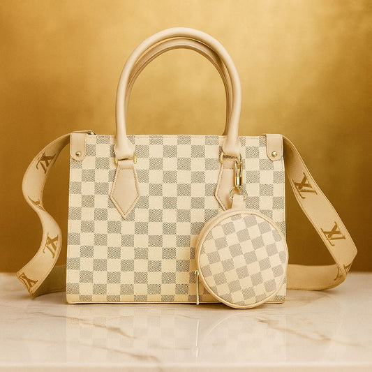 Luxury Designer-Inspired Handbag Set for Women Elegant PU Leather Tote with Mini Pouch | 5 Colors Available