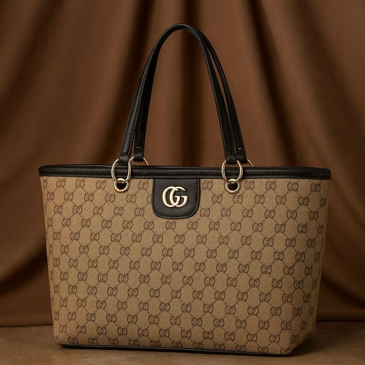 Luxury Monogram Tote Bag with Long Crossbody Strap – Spacious Women’s Handbag (5 Colors)