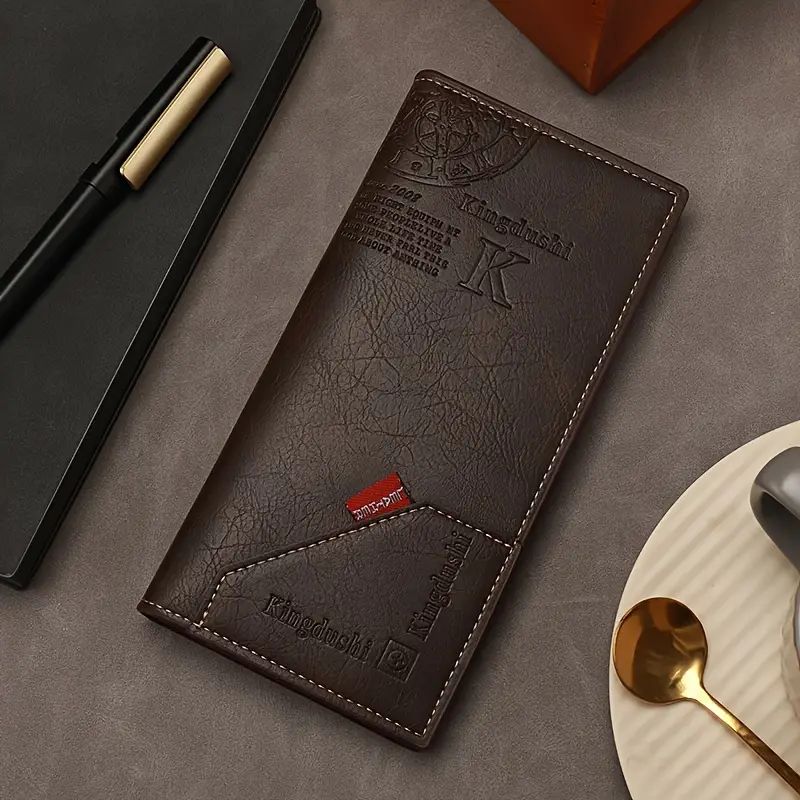 Men’s Classic Leather Long Wallet Multi Card Organizer Clutch Purse