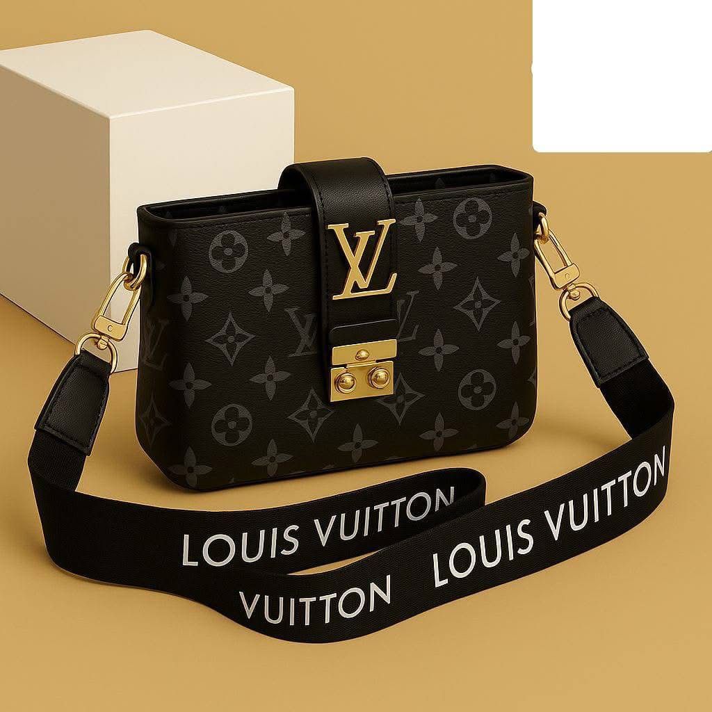 Elegant Monogram Bag with Bold LV Logo Strap Modern & Sophisticated