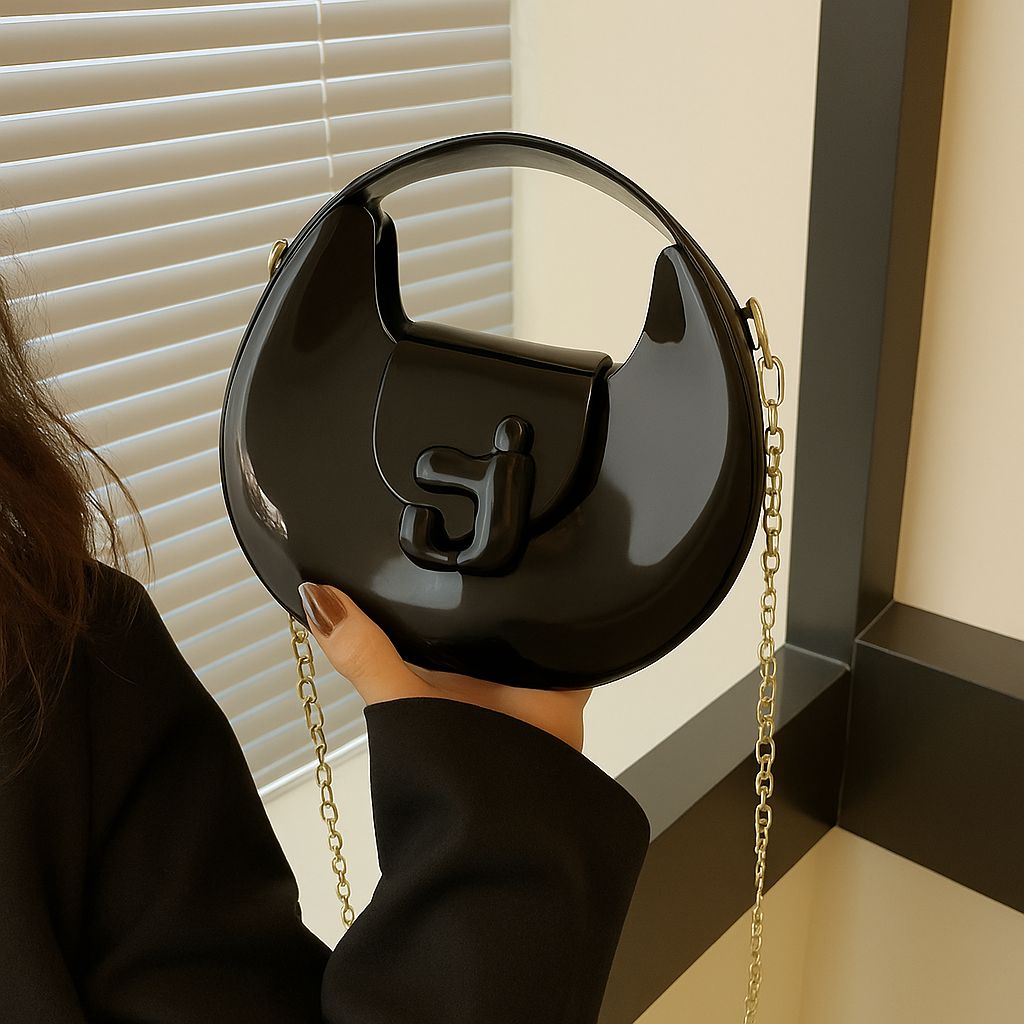Stylish Silicone Kids Shoulder Bag Glossy Jelly Mini Handbag with Chain Strap | Stylish Girls Crossbody Purse