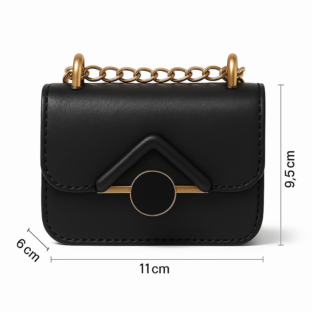 Elegant Mini Crossbody Bag with Gold Chain Strap Stylish Small Shoulder Bag for Women