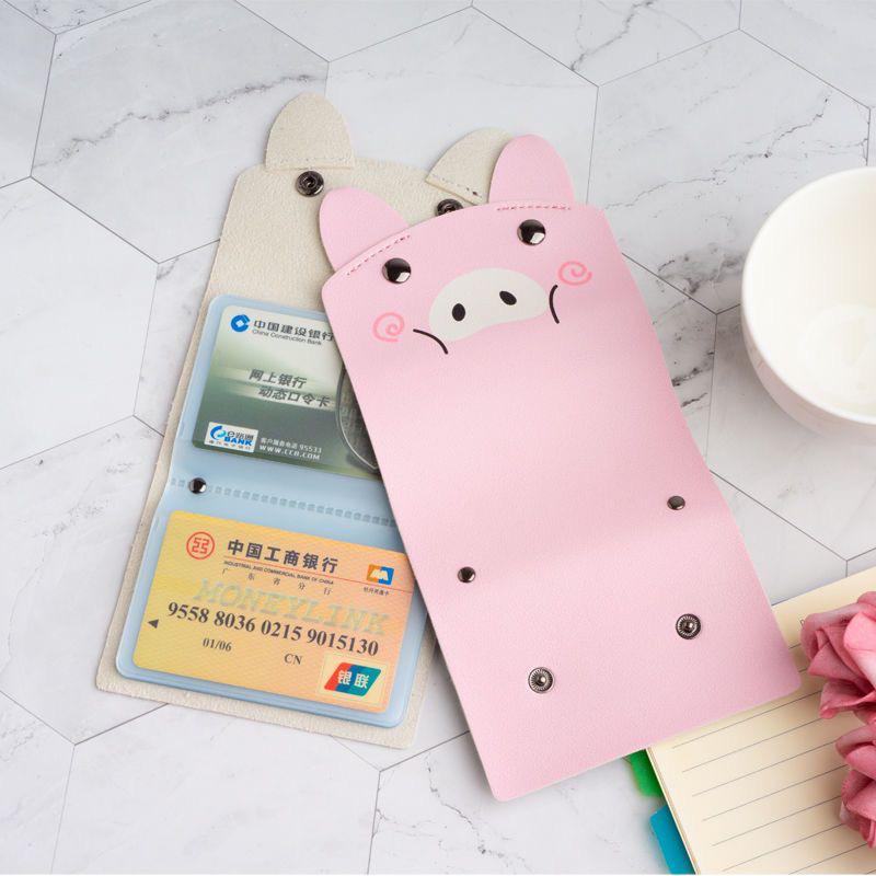 Cute Cartoon Face Mini Wallet  Compact Coin Purse & Card Holder for Kids & Women
