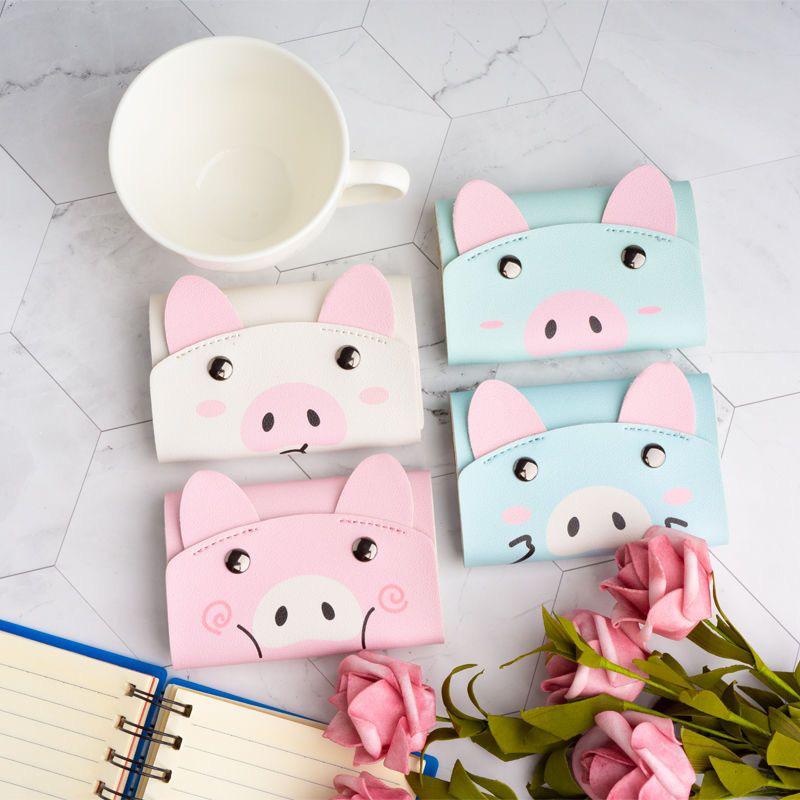 Cute Cartoon Face Mini Wallet  Compact Coin Purse & Card Holder for Kids & Women