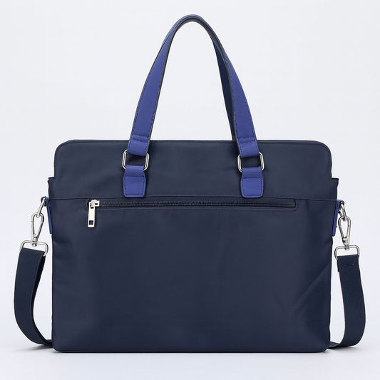 Premium Slim Laptop Bag Original Nylon Office & Travel Handbag Navy Blue, 16-inch