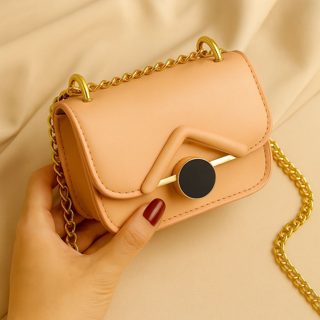 Elegant Mini Crossbody Bag with Gold Chain Strap Stylish Small Shoulder Bag for Women