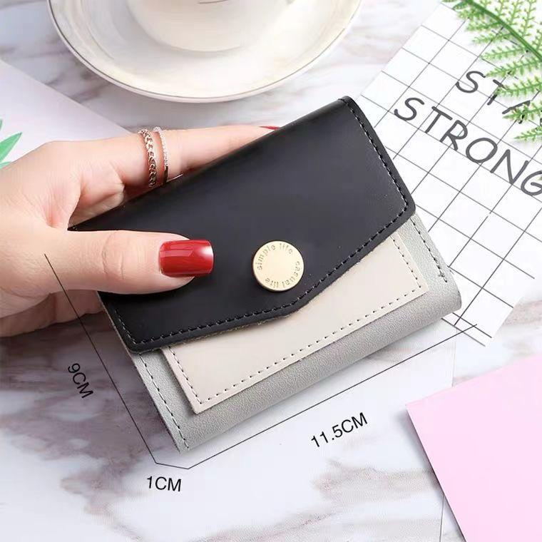 Elegant Tri-Fold Mini Leather Wallet for Women  Compact Card & Cash Holder