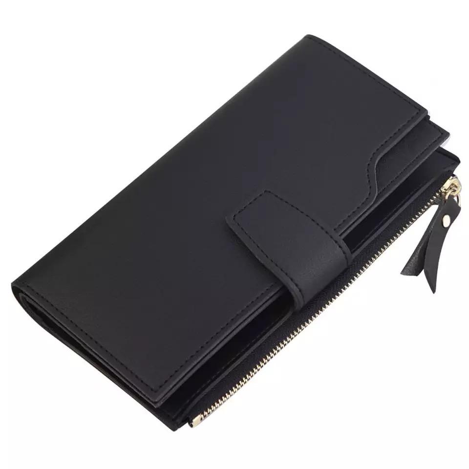 Fancy Multi Color Women’s Long Leather Wallet with Zipper & Snap Closure