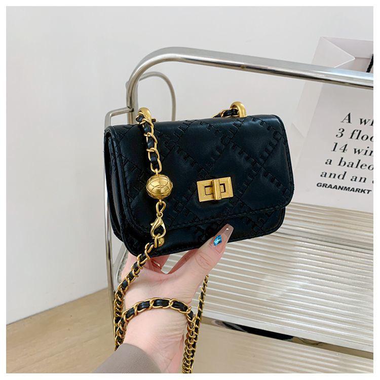 Luxury Quilted Mini Crossbody Bag for Women Lime Green with Gold Chain Strap