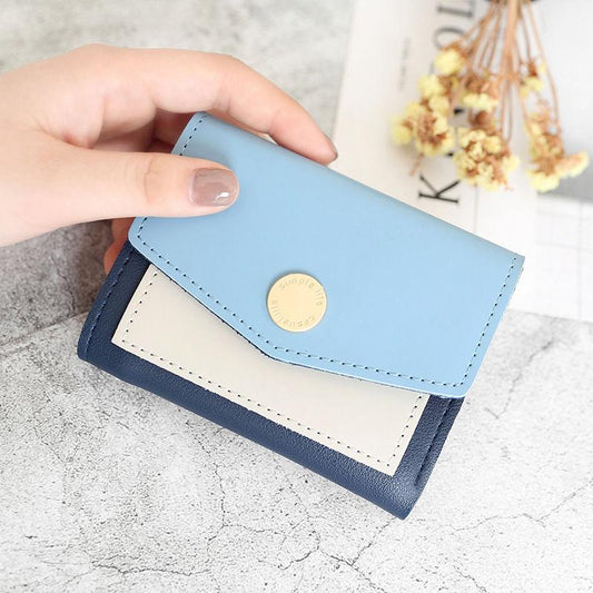 Elegant Tri-Fold Mini Leather Wallet for Women  Compact Card & Cash Holder