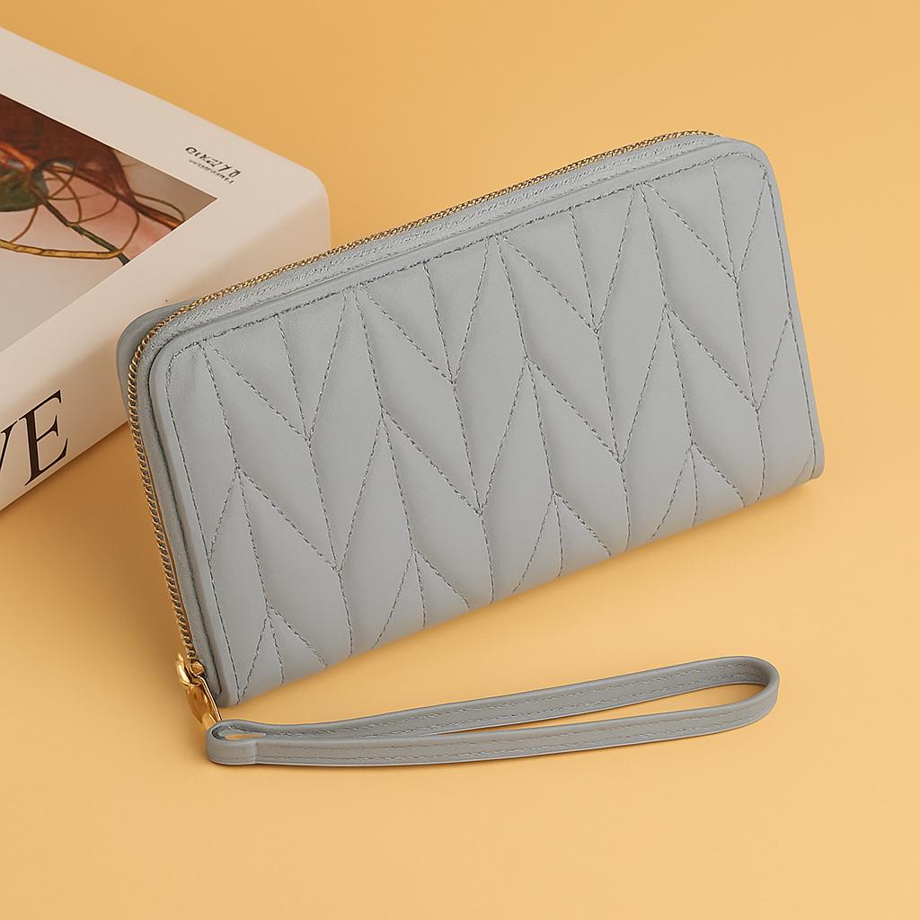 Luxury Women’s Long Wallet  Stylish Quilted PU Leather Clutch Purse