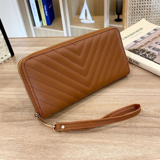Classic Women’s Zip-Around Wallet  Stylish PU Leather Clutch Purse