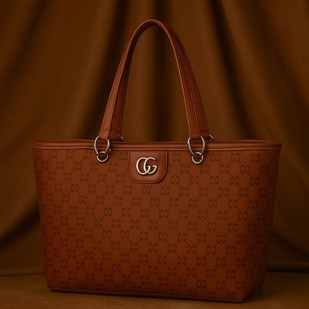 Luxury Monogram Tote Bag with Long Crossbody Strap – Spacious Women’s Handbag (5 Colors)