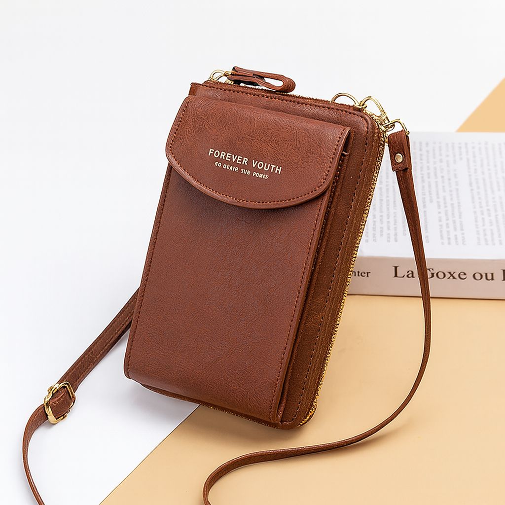 Forever Young Multi Color Crossbody Wallet Bag Women’s PU Leather Mobile Shoulder Purse