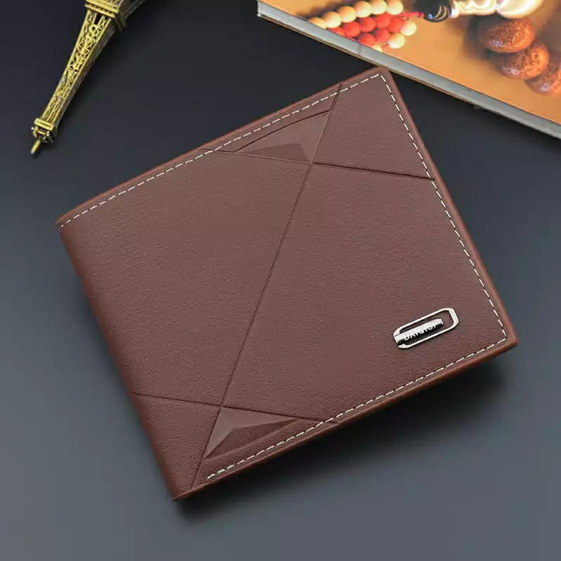 Men’s Premium Geometric Leather Wallet  Stylish Slim Bifold Design