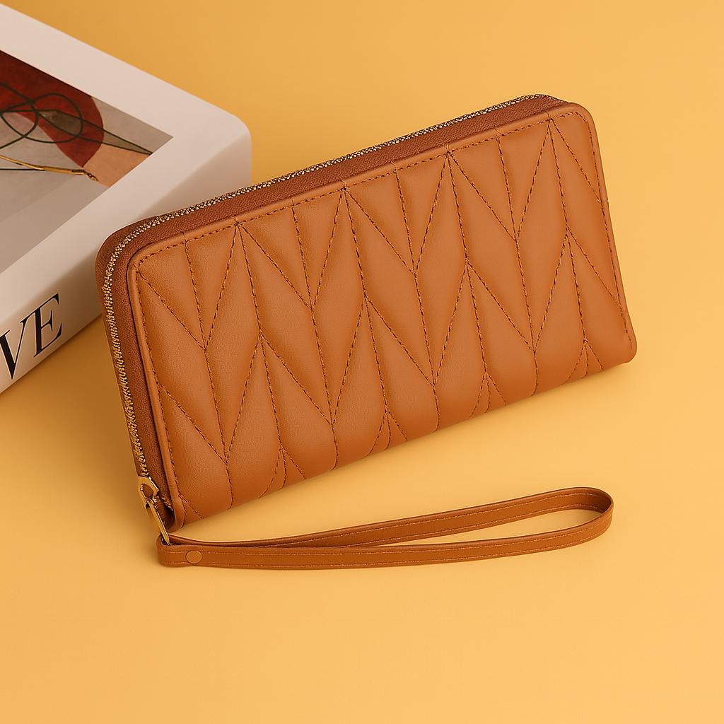 Luxury Women’s Long Wallet  Stylish Quilted PU Leather Clutch Purse