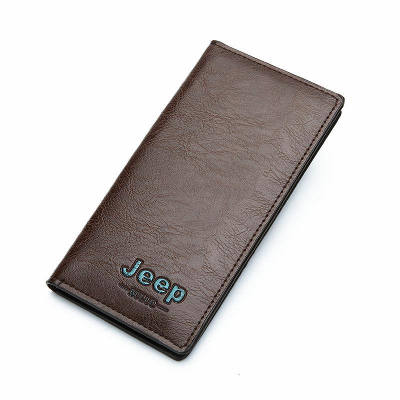 Jeep Premium Leather Long Wallet for Men  Slim Bifold Card & Cash Holder