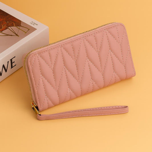 Luxury Women’s Long Wallet  Stylish Quilted PU Leather Clutch Purse