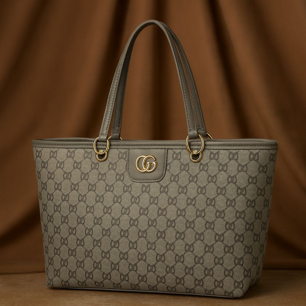 Luxury Monogram Tote Bag with Long Crossbody Strap – Spacious Women’s Handbag (5 Colors)