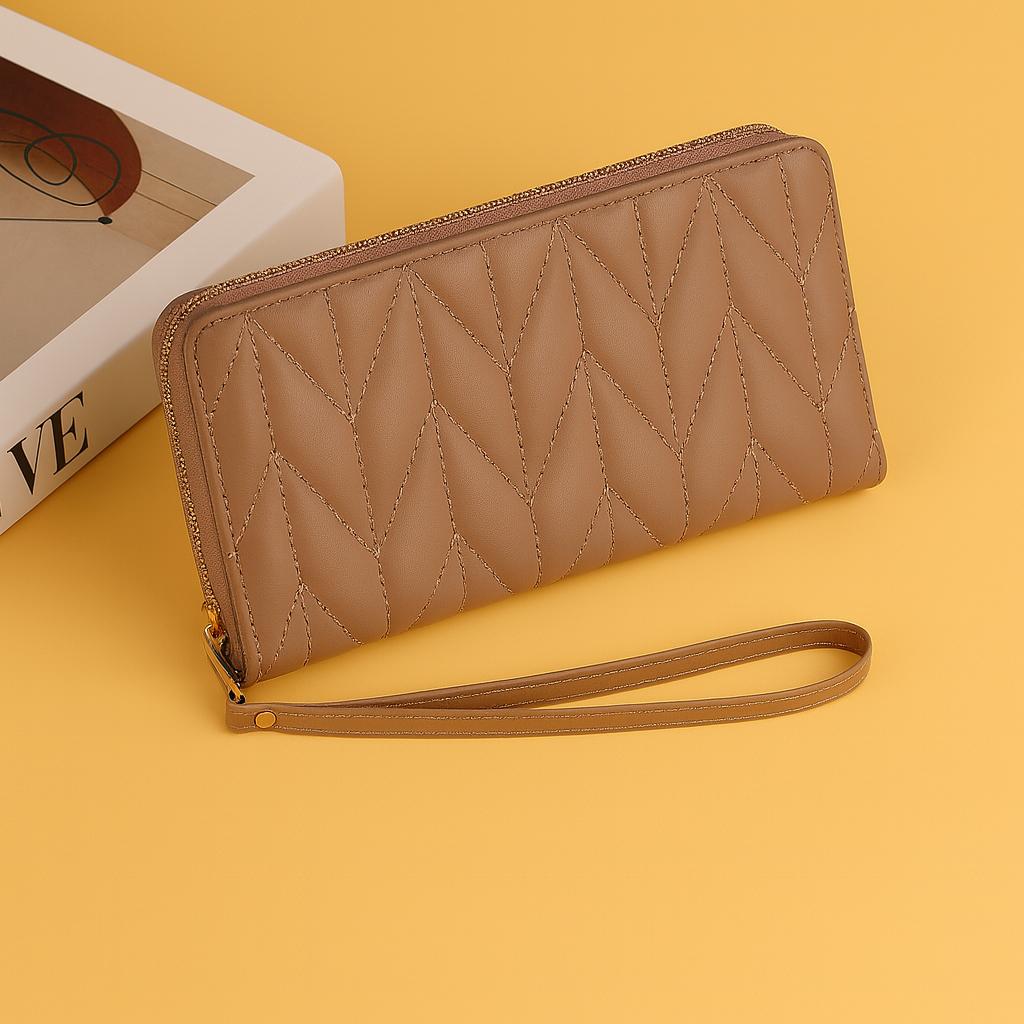 Luxury Women’s Long Wallet  Stylish Quilted PU Leather Clutch Purse