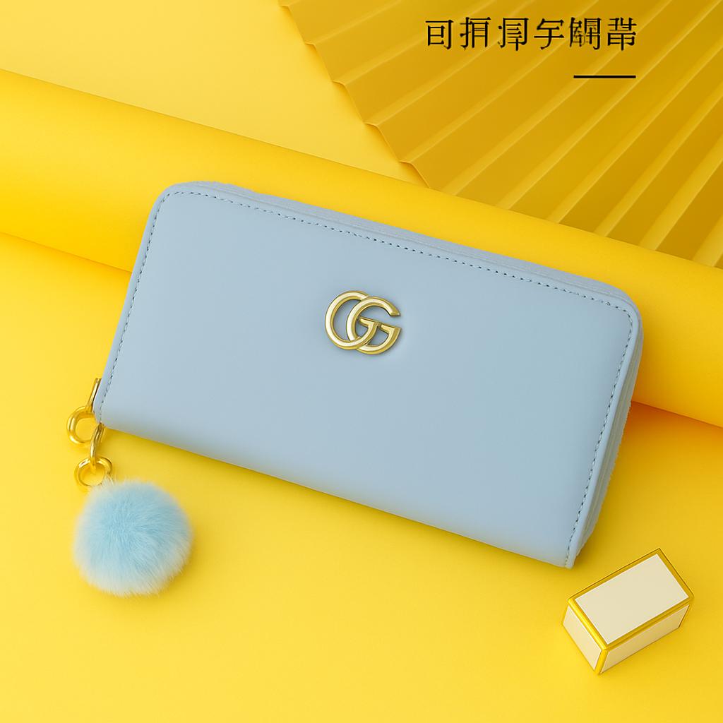 Stunning Quilted Leather Wallet for Women  Elegant Zipper Clutch Purse with Wrist Strap