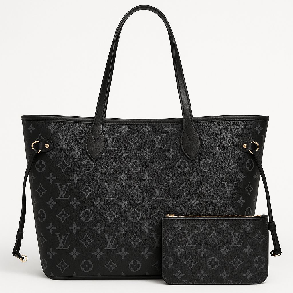 Luxury Checkered Tote Handbag with Matching Pouch  Spacious, Stylish & Durable