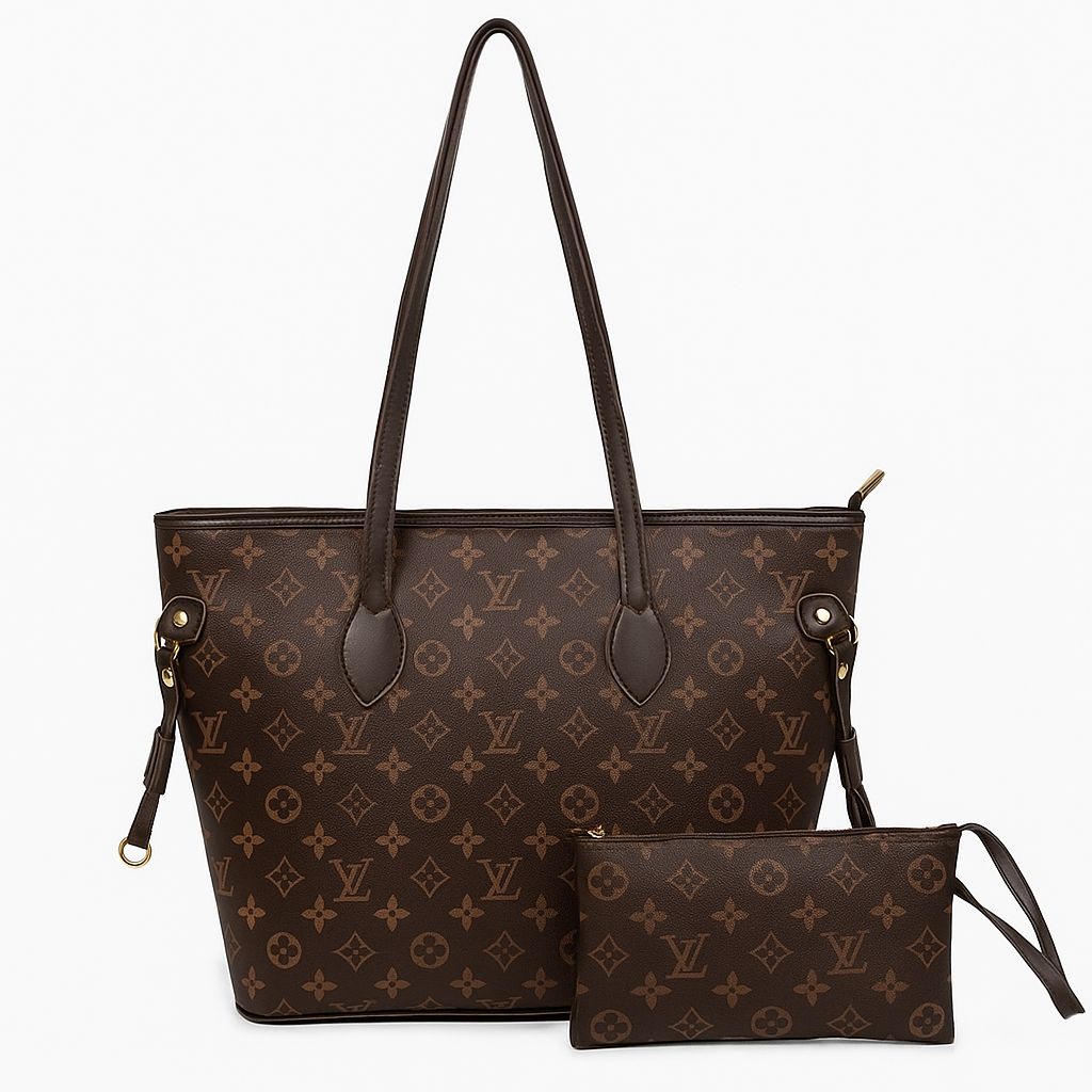 Luxury Checkered Tote Handbag with Matching Pouch  Spacious, Stylish & Durable