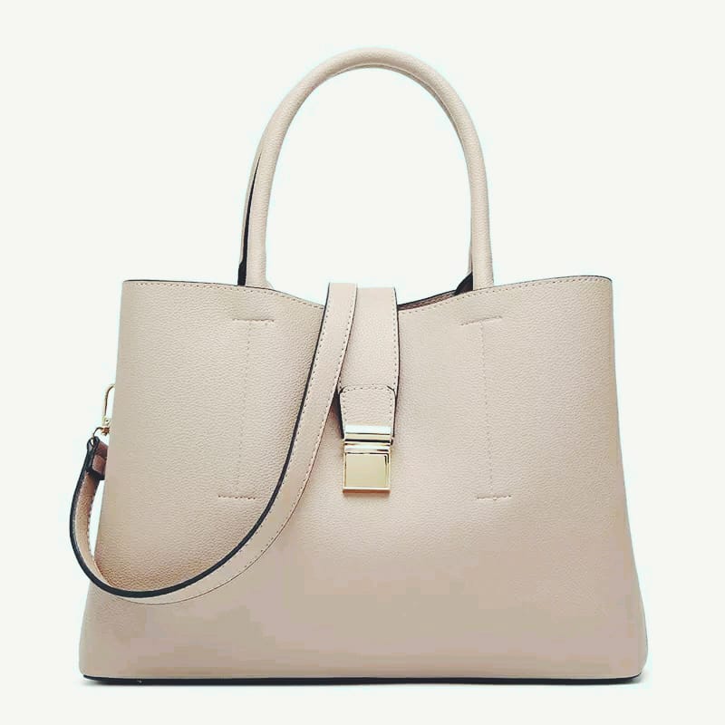 Elegant Off-White Premium Leather Handbag for Women | Stylish Shoulder & Tote Bag
