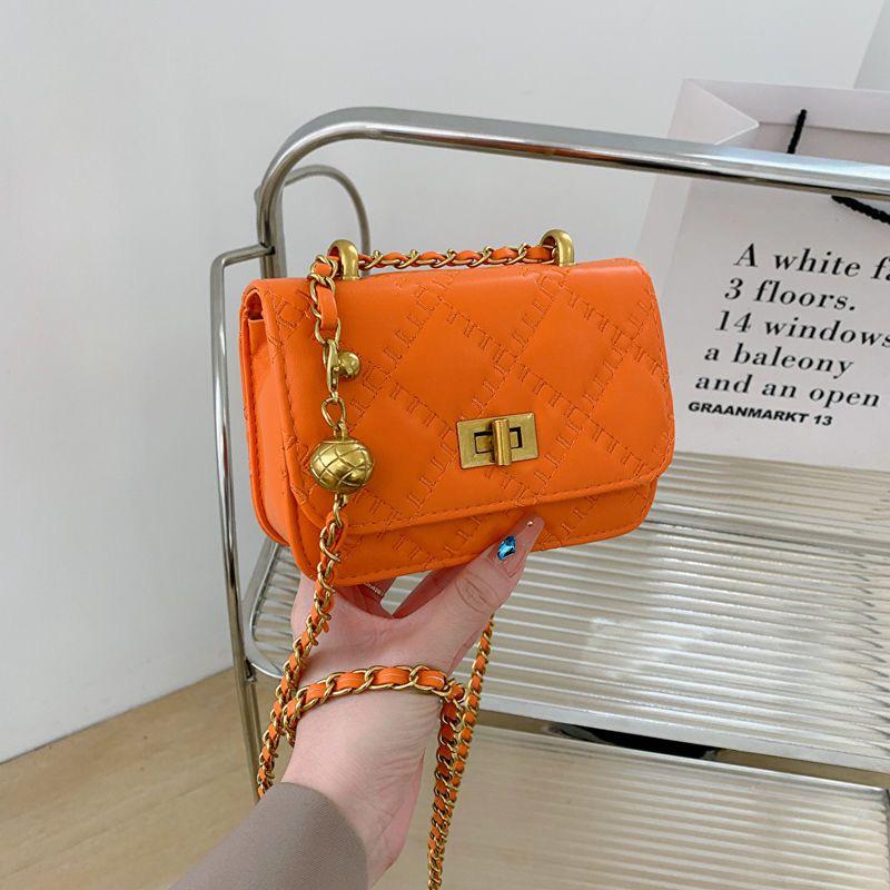 Luxury Quilted Mini Crossbody Bag for Women Lime Green with Gold Chain Strap