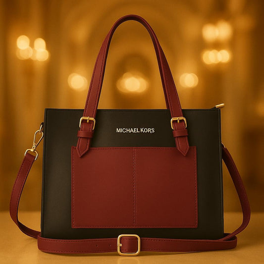 Luxury Dual Tone Leather Handbag for Women Elegant Designer Shoulder & Crossbody Bag