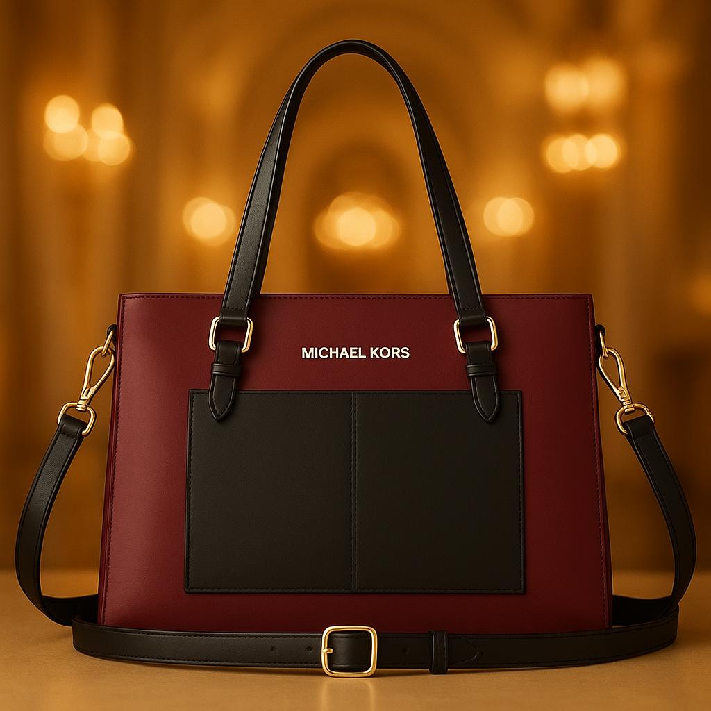 Luxury Dual Tone Leather Handbag for Women Elegant Designer Shoulder & Crossbody Bag