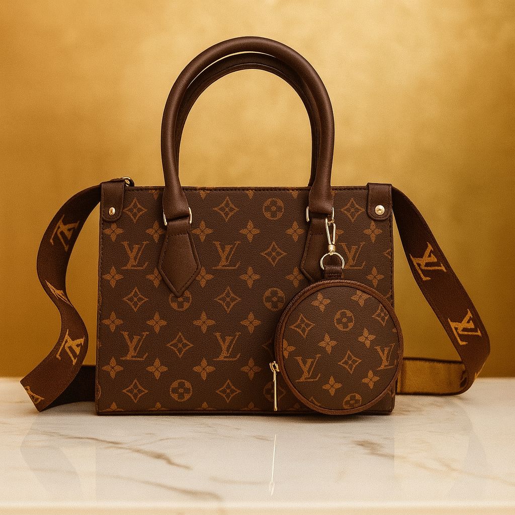 Luxury Designer-Inspired Handbag Set for Women  Elegant PU Leather Tote with Mini Pouch | 5 Colors Available