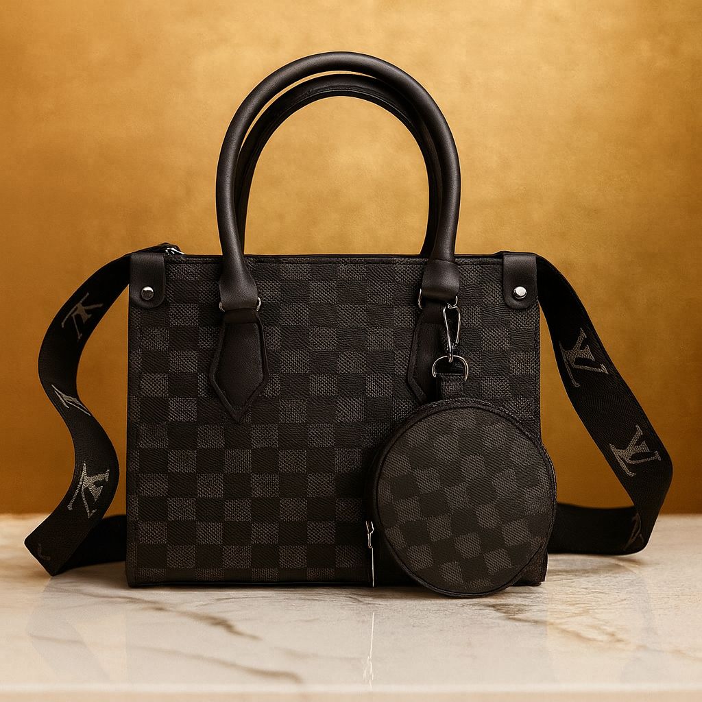 Luxury Designer-Inspired Handbag Set for Women  Elegant PU Leather Tote with Mini Pouch | 5 Colors Available