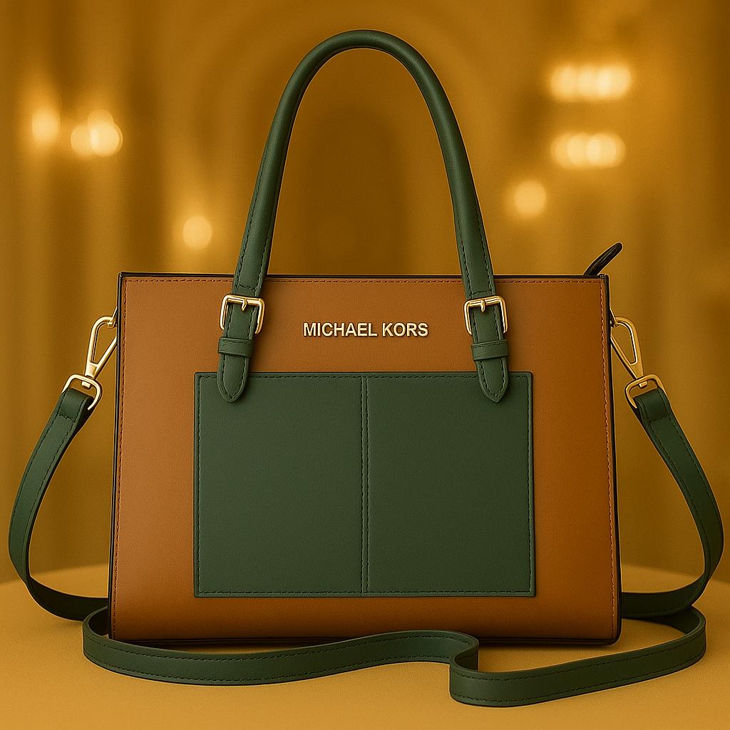 Luxury Dual Tone Leather Handbag for Women Elegant Designer Shoulder & Crossbody Bag