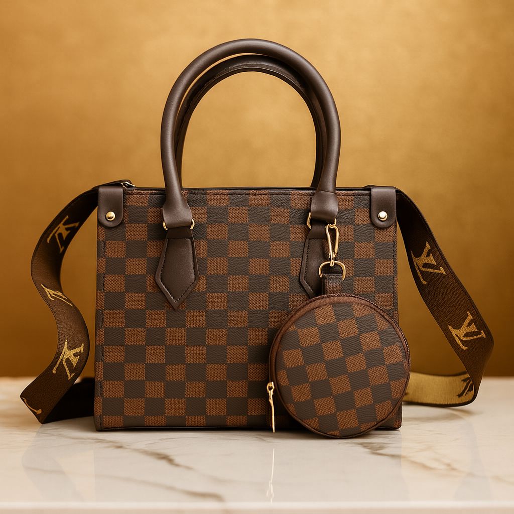 Luxury Designer-Inspired Handbag Set for Women  Elegant PU Leather Tote with Mini Pouch | 5 Colors Available