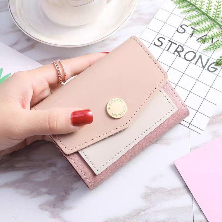 Elegant Tri-Fold Mini Leather Wallet for Women  Compact Card & Cash Holder