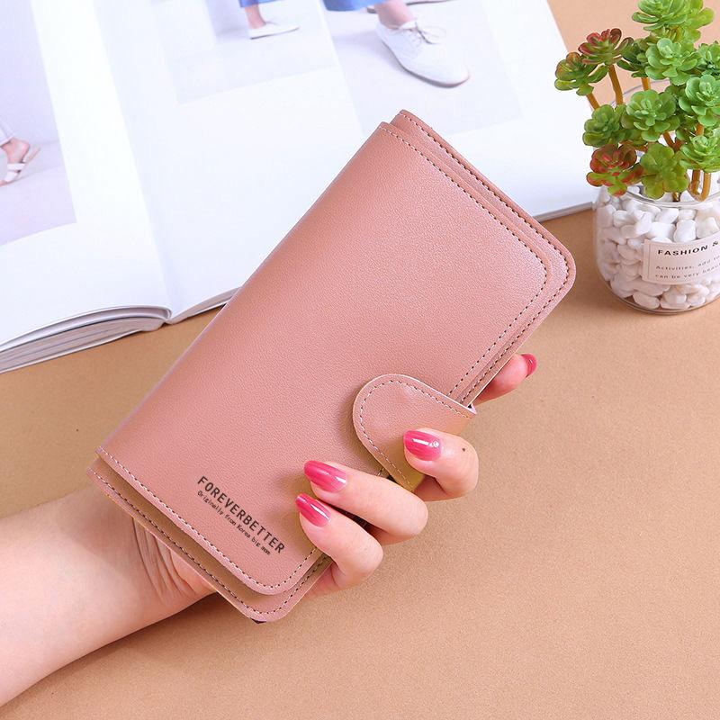 Forever Young Women’s Premium Leather Long Wallet  Elegant Clutch Purse with Multiple Card Slot