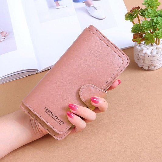 Forever Young Women’s Premium Leather Long Wallet  Elegant Clutch Purse with Multiple Card Slot