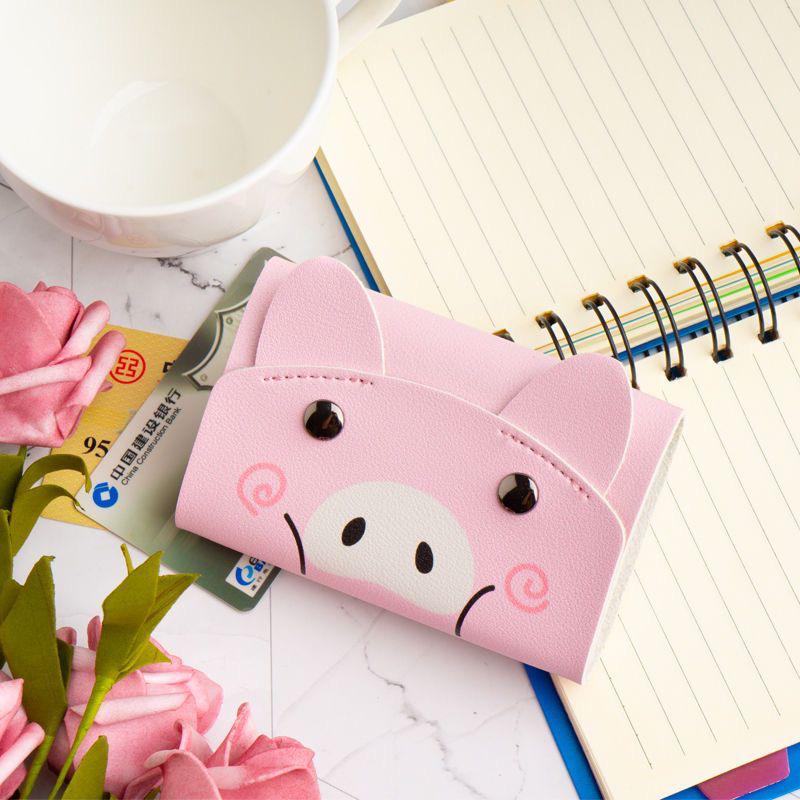 Cute Cartoon Face Mini Wallet  Compact Coin Purse & Card Holder for Kids & Women