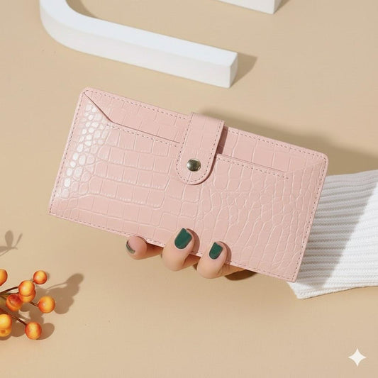 Timeless Croc-Embossed Leather-Style Wallet
