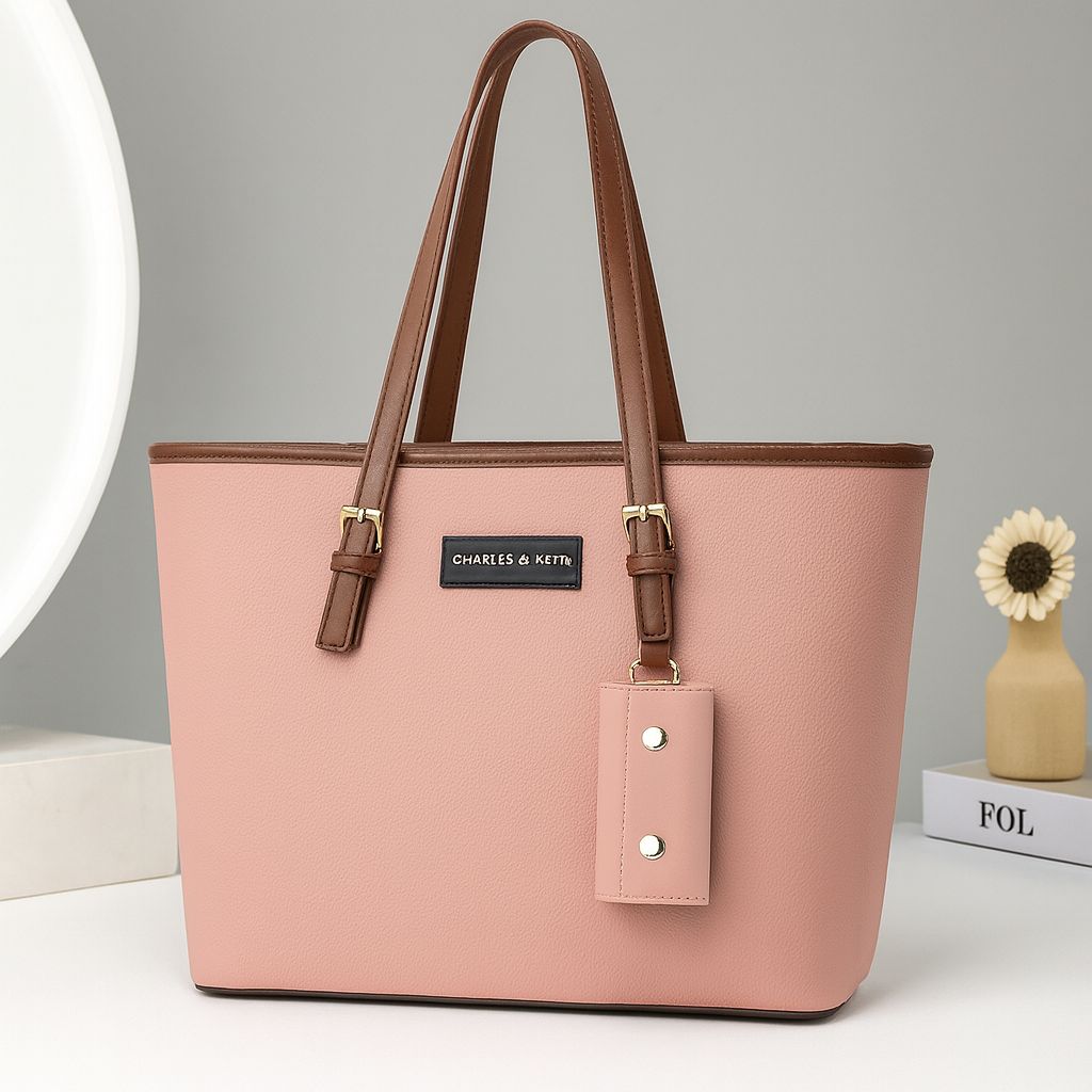 Trendy PU Leather Handbag Set  Everyday Tote with Detachable Strap