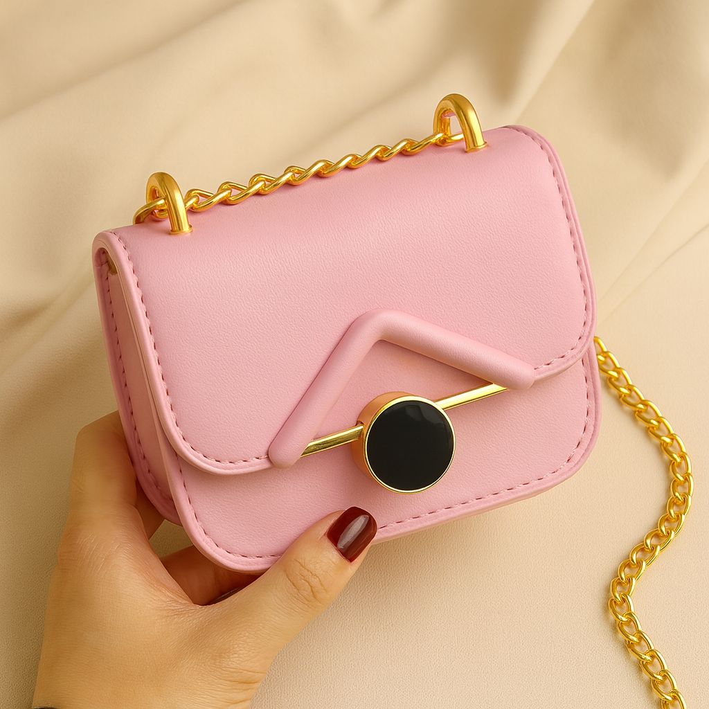 Elegant Mini Crossbody Bag with Gold Chain Strap Stylish Small Shoulder Bag for Women