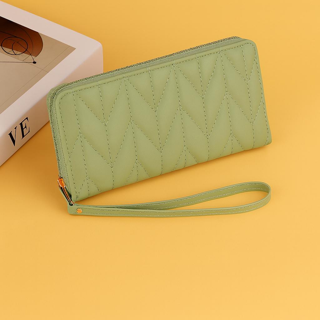 Luxury Women’s Long Wallet  Stylish Quilted PU Leather Clutch Purse