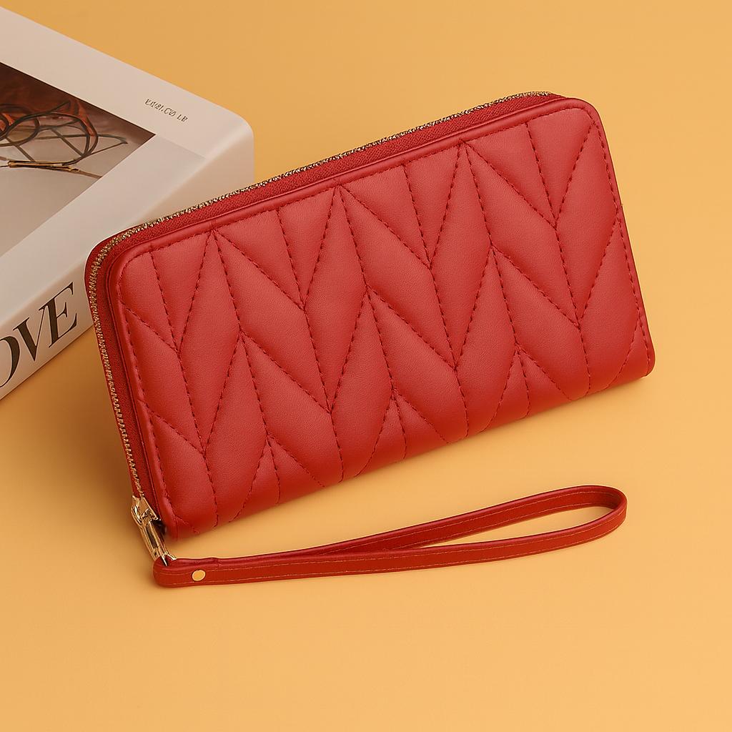 Luxury Women’s Long Wallet  Stylish Quilted PU Leather Clutch Purse