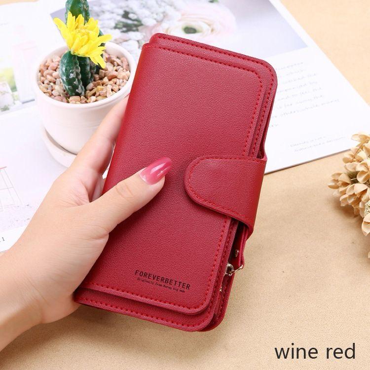 Forever Young Women’s Premium Leather Long Wallet  Elegant Clutch Purse with Multiple Card Slot