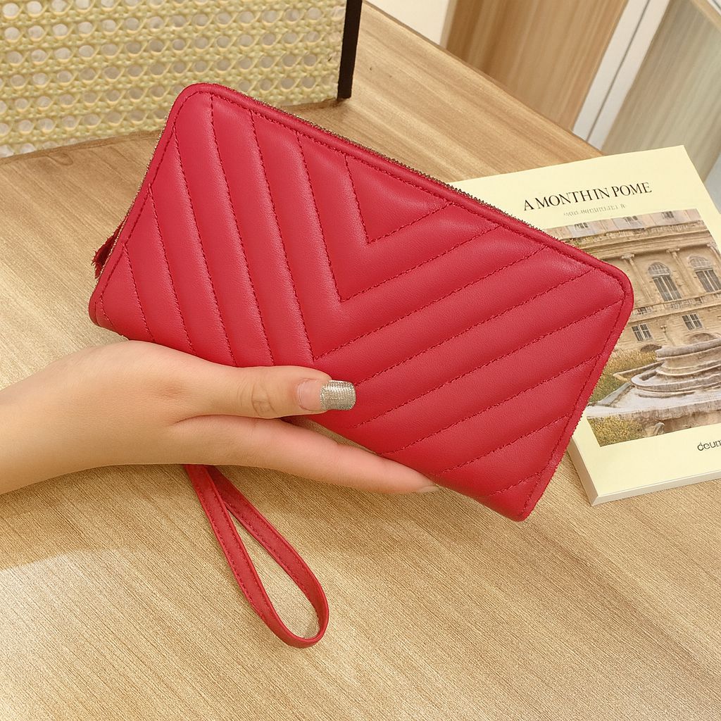 Classic Women’s Zip-Around Wallet  Stylish PU Leather Clutch Purse